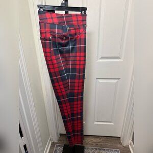 NYGARD LUXE SLIMS - JEGGINGS PONTE SUEDE NAVY/RED - BRAND NEW) - LARGE (14-16)